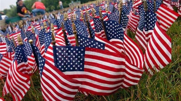 pennant flags on a stick